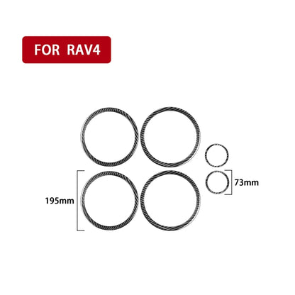 Carbon Fiber Car Door Horn Ring Decorative Sticker for Toyota Old RAV4 2006-2013,Left and Right Drive Universal by buy2fix