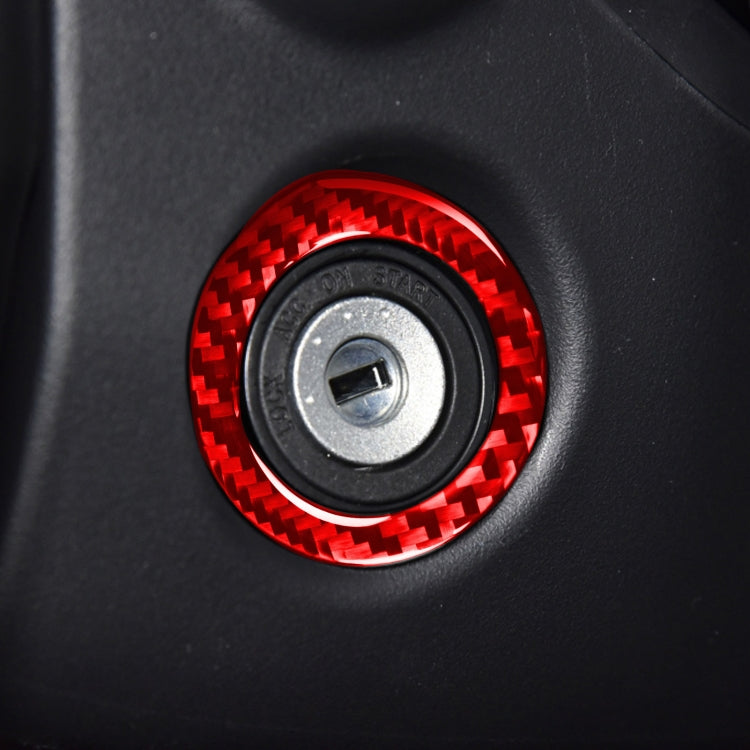 Carbon Fiber Car Ignition Key Ring Decorative Sticker for Toyota Corolla 2014-2018,Left and Right Drive Universal (Red) by buy2fix