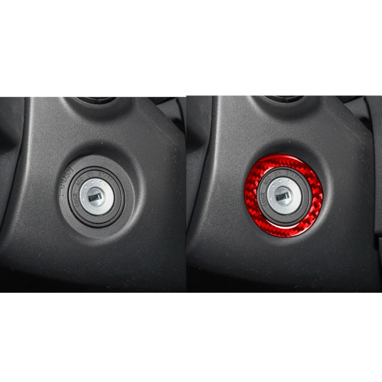 Carbon Fiber Car Ignition Key Ring Decorative Sticker for Toyota Corolla 2014-2018,Left and Right Drive Universal (Red) by buy2fix
