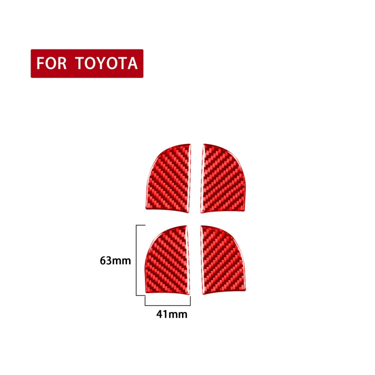 4 PCS / Set Carbon Fiber Car Inner Door Bowl Decorative Sticker for Toyota Corolla 2014-2018,Left and Right Drive Universal (Red) - Car Interior Mouldings by buy2fix | Online Shopping UK | buy2fix