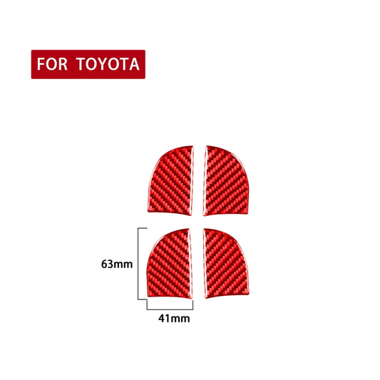4 PCS / Set Carbon Fiber Car Inner Door Bowl Decorative Sticker for Toyota Corolla 2014-2018,Left and Right Drive Universal (Red) by buy2fix