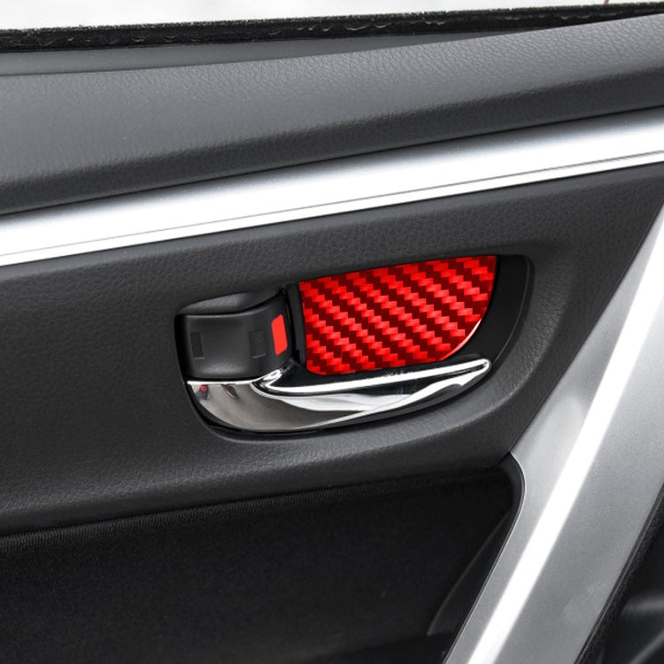 4 PCS / Set Carbon Fiber Car Inner Door Bowl Decorative Sticker for Toyota Corolla 2014-2018,Left and Right Drive Universal (Red) - Car Interior Mouldings by buy2fix | Online Shopping UK | buy2fix