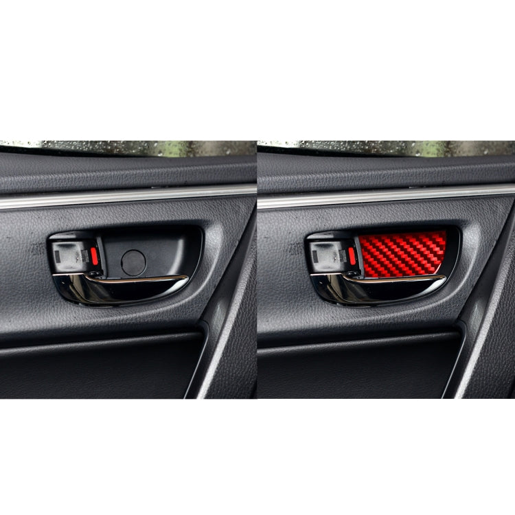 4 PCS / Set Carbon Fiber Car Inner Door Bowl Decorative Sticker for Toyota Corolla 2014-2018,Left and Right Drive Universal (Red) - Car Interior Mouldings by buy2fix | Online Shopping UK | buy2fix