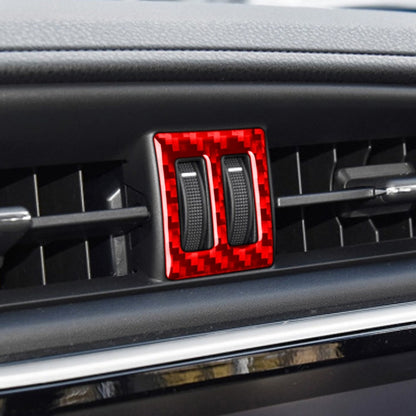 Carbon Fiber Car Central Air Outlet Switch Decorative Sticker for Toyota Corolla 2014-2018,Left and Right Drive Universal (Red) by buy2fix