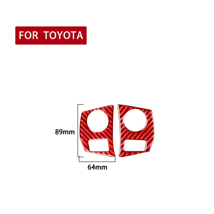 2 PCS / Set Carbon Fiber Car Steering Wheel Button Frame Decorative Sticker for Toyota Corolla 2014-2018,Left and Right Drive Universal(Red) by buy2fix