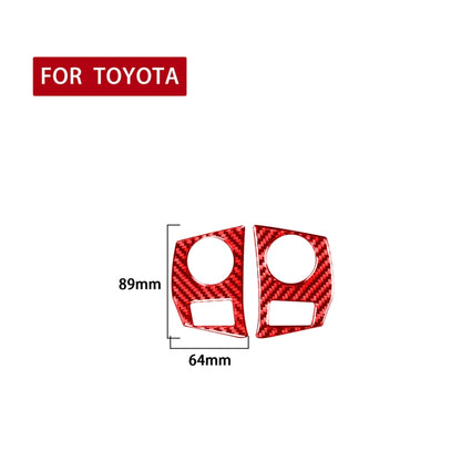 2 PCS / Set Carbon Fiber Car Steering Wheel Button Frame Decorative Sticker for Toyota Corolla 2014-2018,Left and Right Drive Universal(Red) by buy2fix