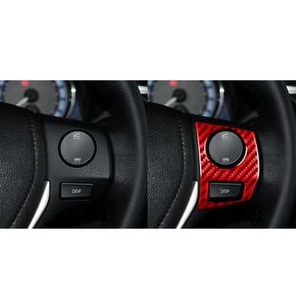 2 PCS / Set Carbon Fiber Car Steering Wheel Button Frame Decorative Sticker for Toyota Corolla 2014-2018,Left and Right Drive Universal(Red) by buy2fix