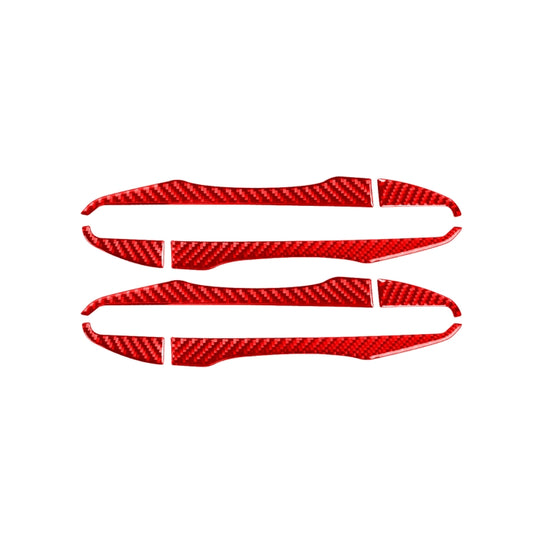 8 pièces/ensemble autocollant décoratif de poignée extérieure de voiture en Fiber de carbone pour Toyota Corolla 2014-2018, conduite gauche et droite universelle (rouge)