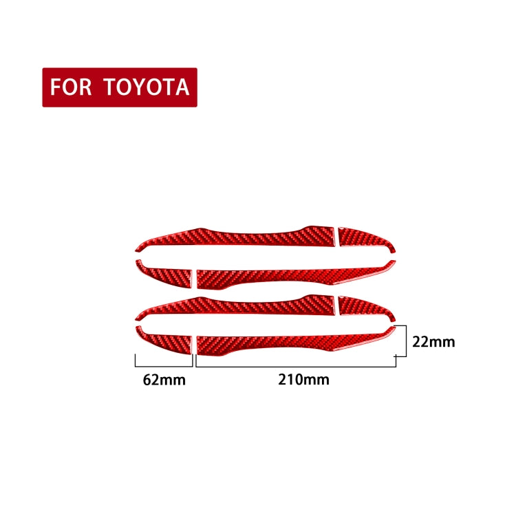 8 PCS / Set Carbon Fiber Car Outer Handle Decorative Sticker for Toyota Corolla 2014-2018,Left and Right Drive Universal(Red) by buy2fix