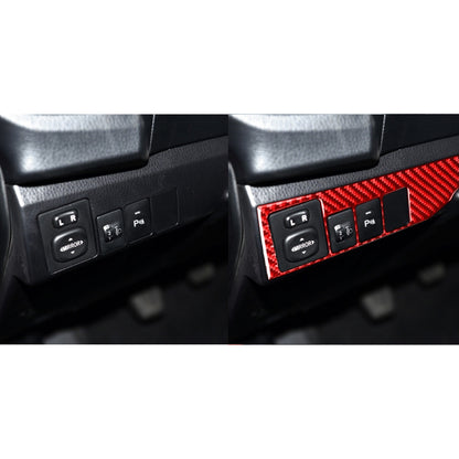 Carbon Fiber Car Headlight Switch Decorative Sticker for Toyota Corolla 2014-2018,Left Drive (Red) by buy2fix