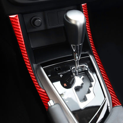 2 PCS / Set Carbon Fiber Car Gear Side Decorative Sticker for Toyota Corolla 2014-2018,Left Drive (Red) by buy2fix