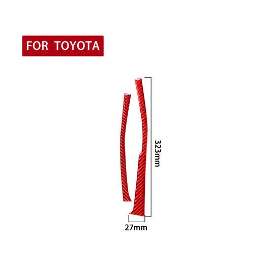 2 PCS / Set Carbon Fiber Car Gear Side Decorative Sticker for Toyota Corolla 2014-2018,Right Drive (Red) by buy2fix