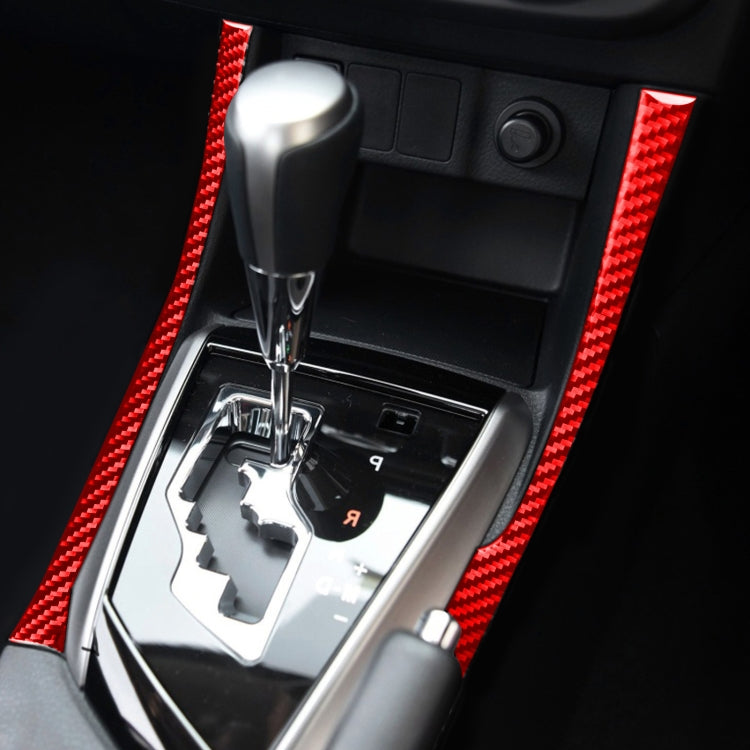 2 PCS / Set Carbon Fiber Car Gear Side Decorative Sticker for Toyota Corolla 2014-2018,Right Drive (Red) by buy2fix