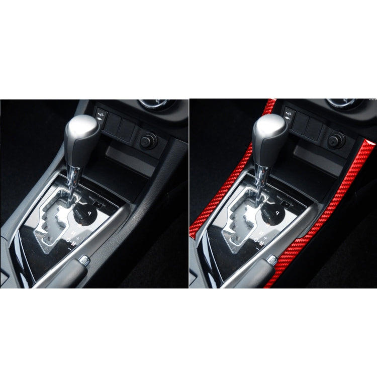 2 PCS / Set Carbon Fiber Car Gear Side Decorative Sticker for Toyota Corolla 2014-2018,Right Drive (Red) by buy2fix