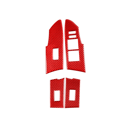 4 PCS / Set Carbon Fiber Car Lifting Decorative Sticker for Toyota Corolla 2014-2018,Left Drive (Red) - Car Interior Mouldings by buy2fix | Online Shopping UK | buy2fix