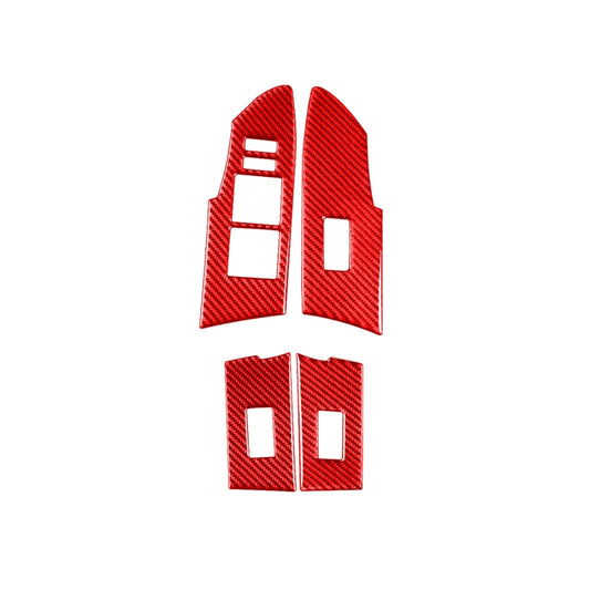 4 PCS / Set Carbon Fiber Car Lifting Decorative Sticker for Toyota Corolla 2014-2018,Right Drive (Red) - Car Interior Mouldings by buy2fix | Online Shopping UK | buy2fix