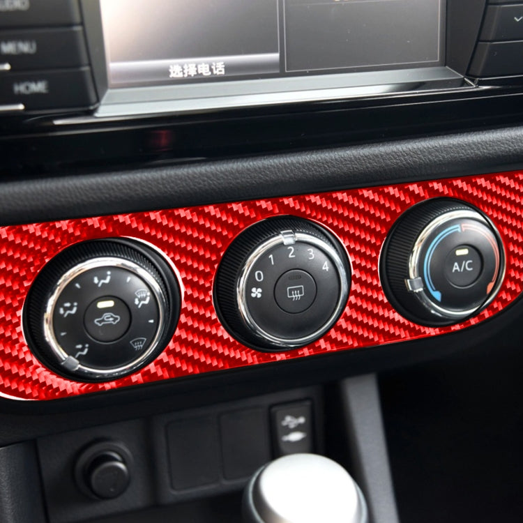 Carbon Fiber Car Air Conditioner Switch Panel A Decorative Sticker for Toyota Corolla 2014-2018,Left Drive (Red) by buy2fix