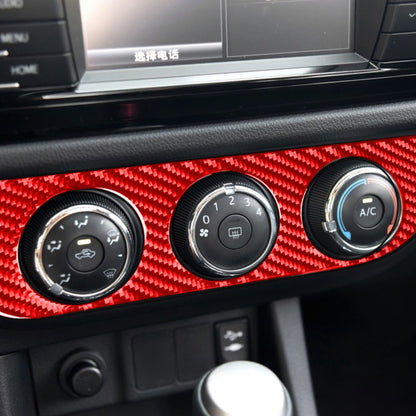 Carbon Fiber Car Air Conditioner Switch Panel A Decorative Sticker for Toyota Corolla 2014-2018,Left Drive (Red) by buy2fix