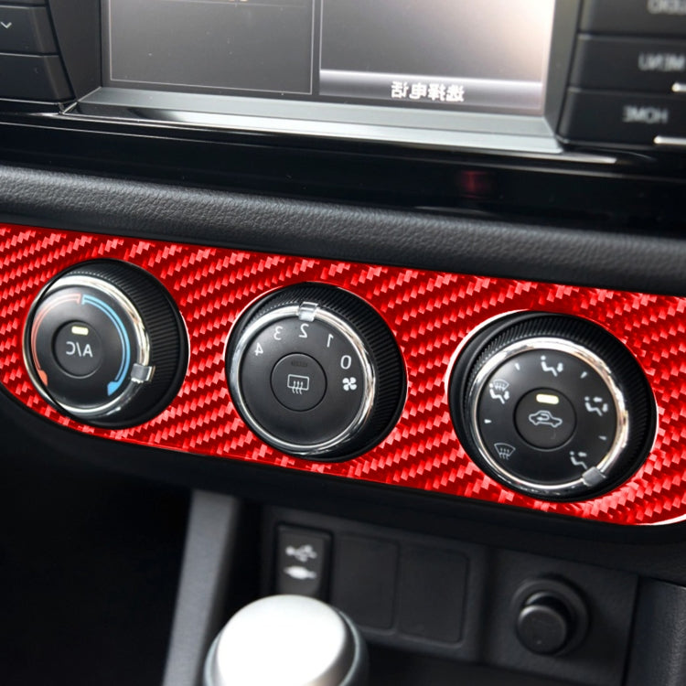 Carbon Fiber Car Air Conditioner Switch Panel A Decorative Sticker for Toyota Corolla 2014-2018,Right Drive (Red) by buy2fix
