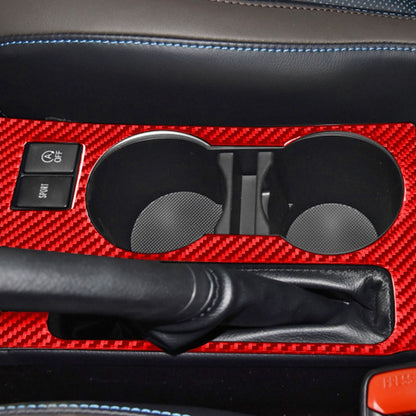 Carbon Fiber Car Cup Holder Panel B Decorative Sticker for Toyota Corolla 2014-2018,Left Drive (Red) by buy2fix