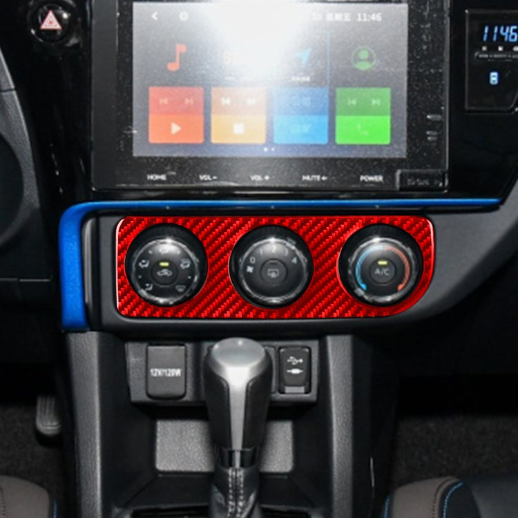 Carbon Fiber Car Air Conditioner Switch Panel B Decorative Sticker for Toyota Corolla 2014-2018,Left Drive (Red) by buy2fix