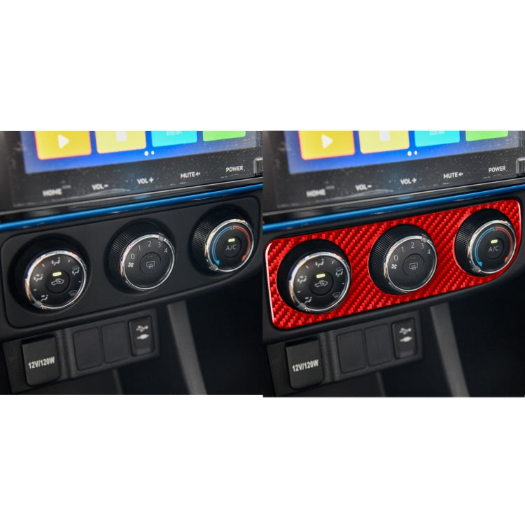 Carbon Fiber Car Air Conditioner Switch Panel B Decorative Sticker for Toyota Corolla 2014-2018,Left Drive (Red) by buy2fix