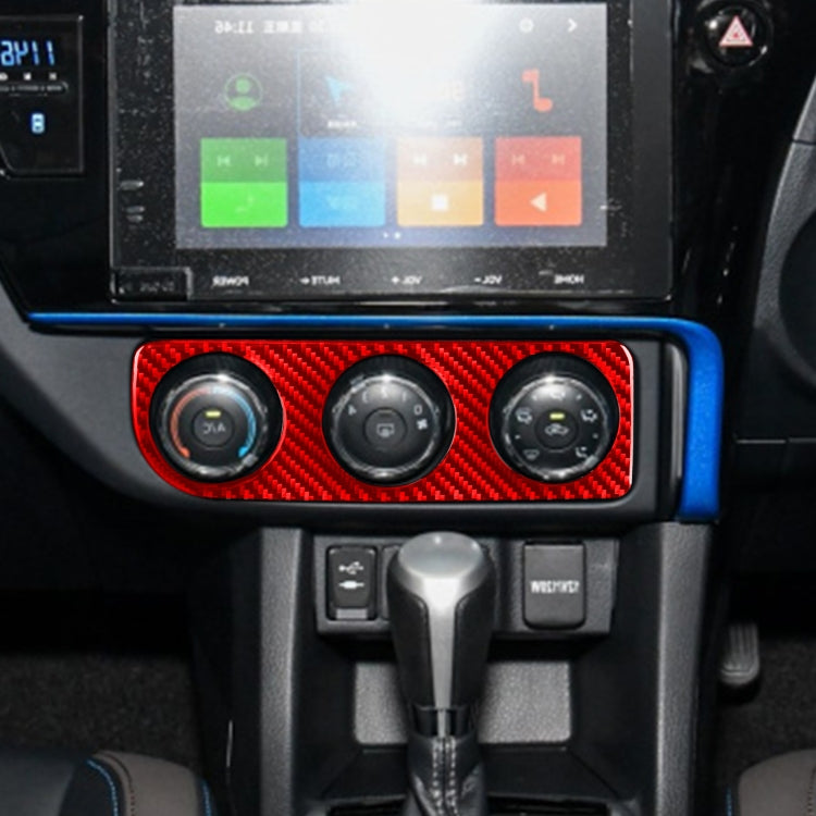 Carbon Fiber Car Air Conditioner Switch Panel B Decorative Sticker for Toyota Corolla 2014-2018,Right Drive (Red) by buy2fix