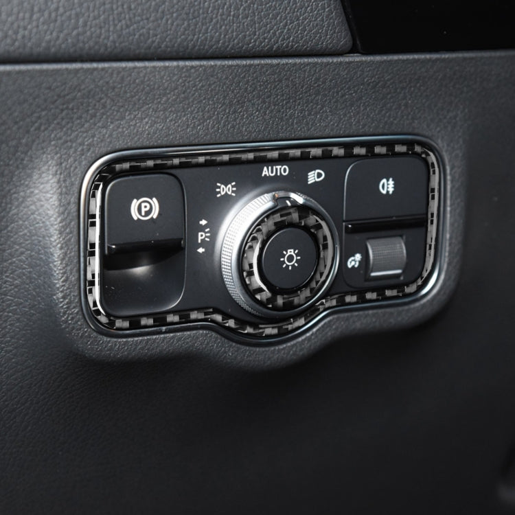 2 PCS / Set Carbon Fiber Car Headlight Switch Decorative Sticker for Mercedes-Benz B-Class 2019 / GLB 2020,Left and Right Drive Universal by buy2fix