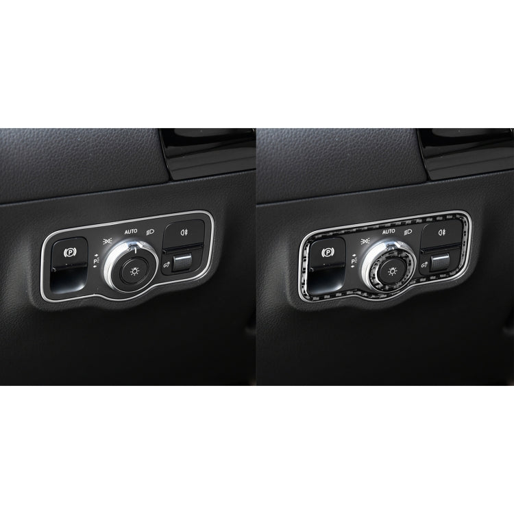2 PCS / Set Carbon Fiber Car Headlight Switch Decorative Sticker for Mercedes-Benz B-Class 2019 / GLB 2020,Left and Right Drive Universal by buy2fix