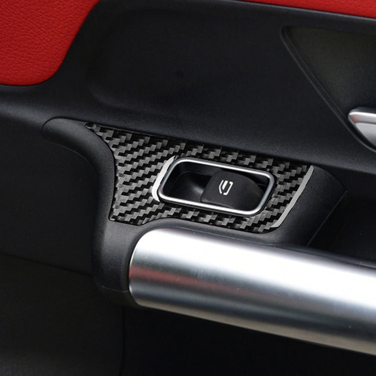 4 PCS / Set Carbon Fiber Car Glass Lift Switch Decorative Sticker for Mercedes-Benz B-Class 2019 / GLB 2020,Left Drive - Car Interior Mouldings by buy2fix | Online Shopping UK | buy2fix