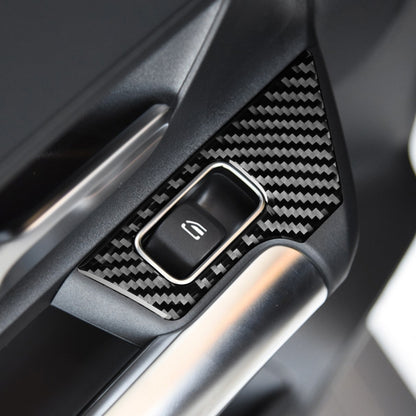 4 PCS / Set Carbon Fiber Car Glass Lift Switch Decorative Sticker for Mercedes-Benz B-Class 2019 / GLB 2020,Left Drive - Car Interior Mouldings by buy2fix | Online Shopping UK | buy2fix