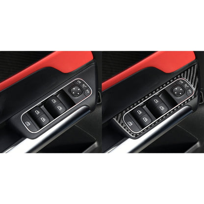 4 PCS / Set Carbon Fiber Car Glass Lift Switch Decorative Sticker for Mercedes-Benz B-Class 2019 / GLB 2020,Left Drive - Car Interior Mouldings by buy2fix | Online Shopping UK | buy2fix