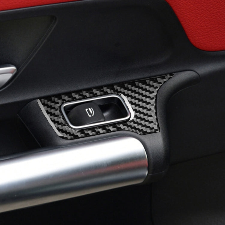 4 PCS / Set Carbon Fiber Car Glass Lift Switch Decorative Sticker for Mercedes-Benz B-Class 2019 / GLB 2020,Right Drive - Car Interior Mouldings by buy2fix | Online Shopping UK | buy2fix