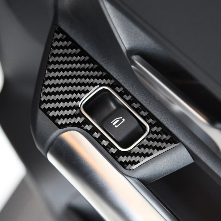 4 PCS / Set Carbon Fiber Car Glass Lift Switch Decorative Sticker for Mercedes-Benz B-Class 2019 / GLB 2020,Right Drive - Car Interior Mouldings by buy2fix | Online Shopping UK | buy2fix