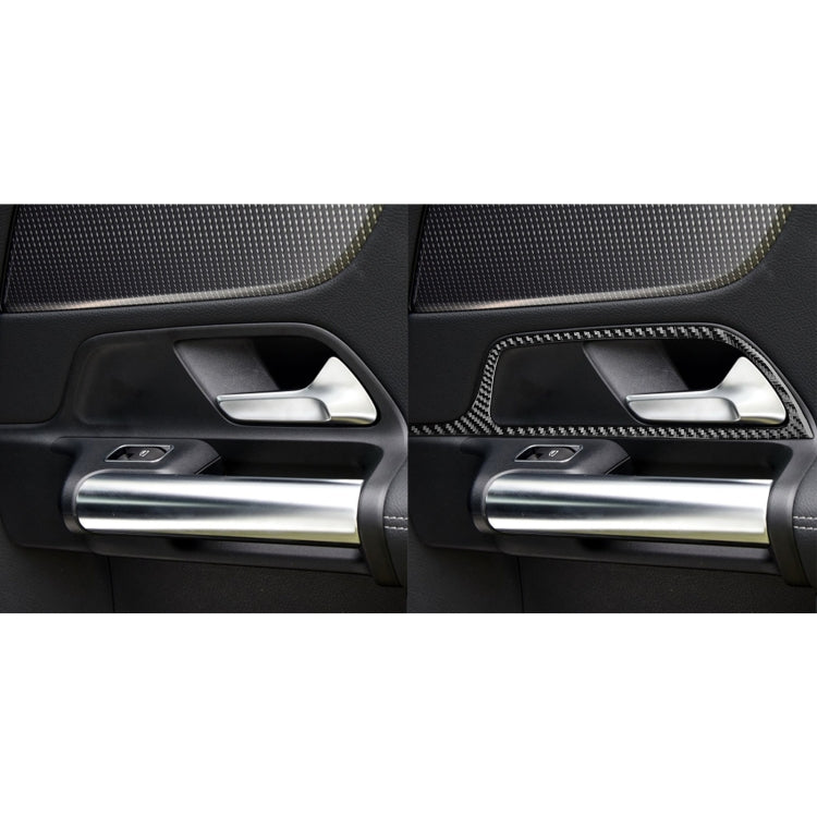 4 PCS / Set Carbon Fiber Car Inner Door Handle Frame Decorative Sticker for Mercedes-Benz B-Class 2019 / GLB 2020,Left and Right Drive Universal by buy2fix