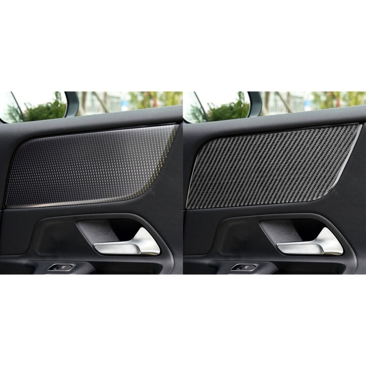 2 PCS / Set Carbon Fiber Car A Front Door Panel Decorative Sticker for Mercedes-Benz B-Class 2019,Left and Right Drive Universal by buy2fix