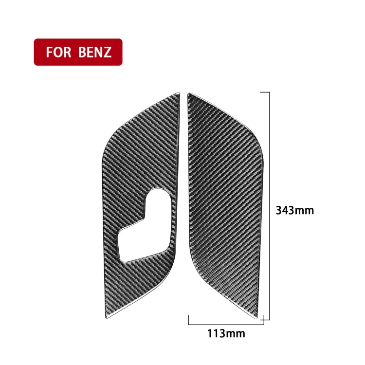 6 PCS / Set Carbon Fiber Car B Front Door Panel Decorative Sticker for Mercedes-Benz B-Class 2019,Left Drive by buy2fix