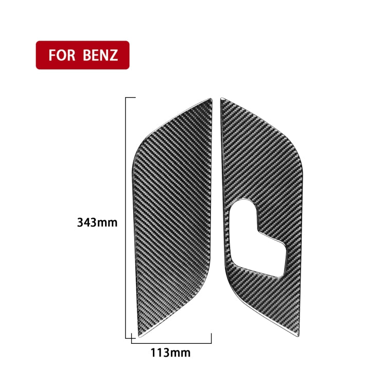 6 PCS / Set Carbon Fiber Car B Front Door Panel Decorative Sticker for Mercedes-Benz B-Class 2019,Right Drive by buy2fix