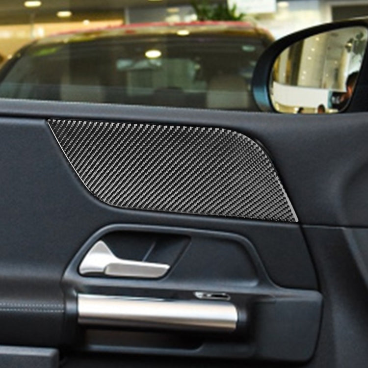 6 PCS / Set Carbon Fiber Car B Front Door Panel Decorative Sticker for Mercedes-Benz B-Class 2019,Right Drive by buy2fix
