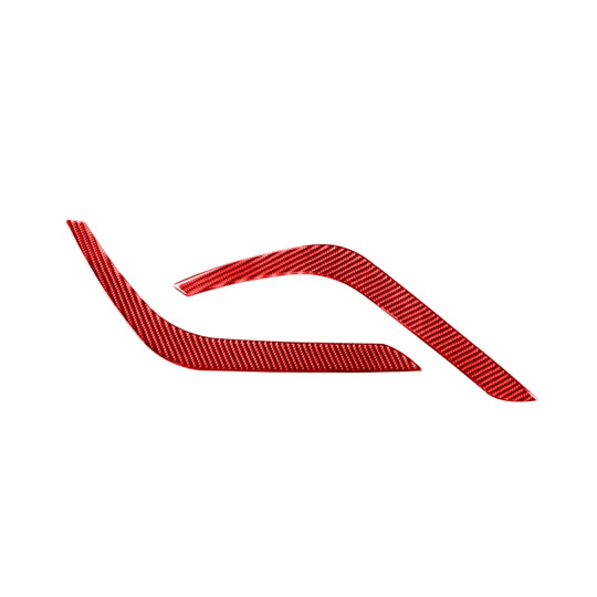 2 pièces/ensemble autocollant décoratif de sourcil de phare de voiture en fibre de carbone pour Toyota Tundra 2014-2018, conduite gauche et droite universelle (rouge)