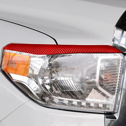 2 PCS / Set Carbon Fiber Car Headlight Eyebrow Decorative Sticker for Toyota Tundra 2014-2018,Left and Right Drive Universal(Red) by buy2fix