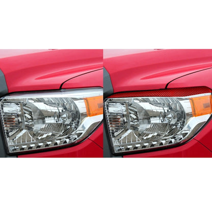 2 PCS / Set Carbon Fiber Car Headlight Eyebrow Decorative Sticker for Toyota Tundra 2014-2018,Left and Right Drive Universal(Red) by buy2fix