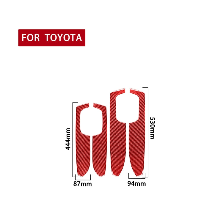 4 PCS / Set Carbon Fiber Car Door Armrest Panel Decorative Sticker for Toyota Tundra 2014-2018,Left and Right Drive Universal (Red) - Car Interior Mouldings by buy2fix | Online Shopping UK | buy2fix