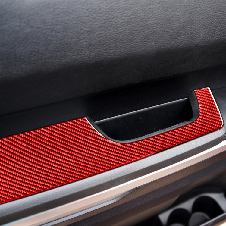 4 PCS / Set Carbon Fiber Car Door Armrest Panel Decorative Sticker for Toyota Tundra 2014-2018,Left and Right Drive Universal (Red) - Car Interior Mouldings by buy2fix | Online Shopping UK | buy2fix