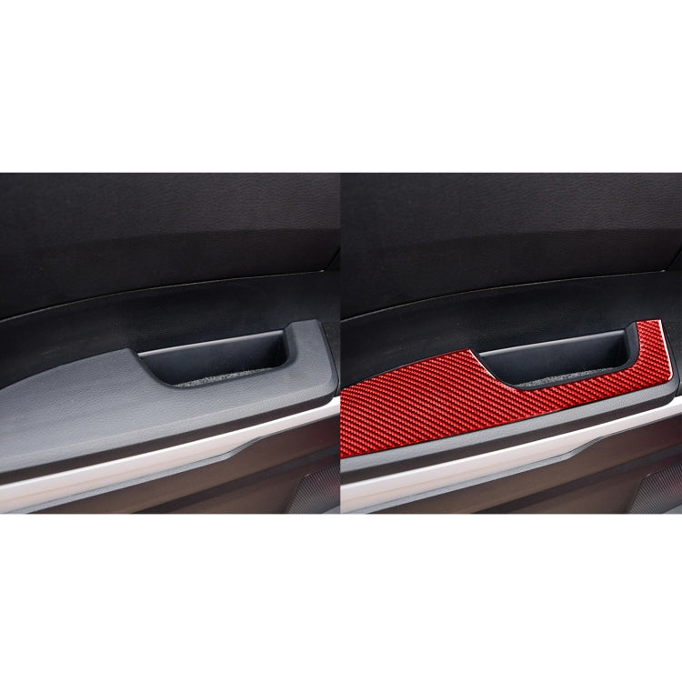 4 PCS / Set Carbon Fiber Car Door Armrest Panel Decorative Sticker for Toyota Tundra 2014-2018,Left and Right Drive Universal (Red) - Car Interior Mouldings by buy2fix | Online Shopping UK | buy2fix