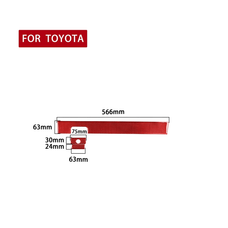3 PCS / Set Carbon Fiber Car Co-pilot Glove Box Decorative Sticker for Toyota Tundra 2014-2018,Left Drive (Red) by buy2fix