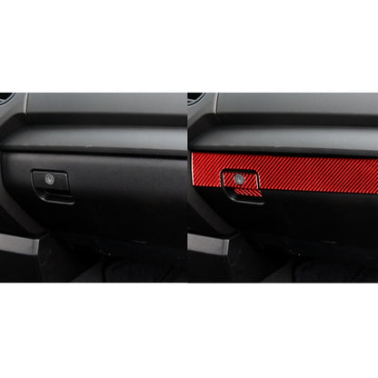 3 PCS / Set Carbon Fiber Car Co-pilot Glove Box Decorative Sticker for Toyota Tundra 2014-2018,Left Drive (Red) by buy2fix