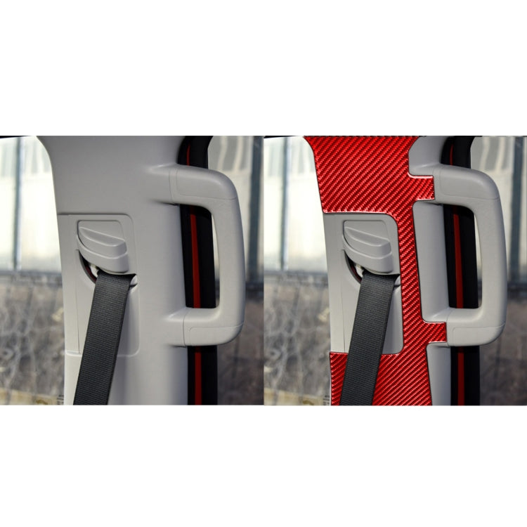 2 PCS / Set Carbon Fiber Car Seat Belt Panel Decorative Sticker for Toyota Tundra 2014-2018,Left and Right Drive Universal (Red) by buy2fix