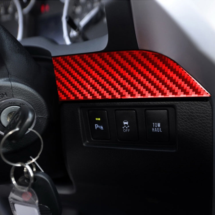 3 PCS / Set Carbon Fiber Car Center Console Strip Decorative Sticker for Toyota Tundra 2014-2018,Left Drive (Red) by buy2fix