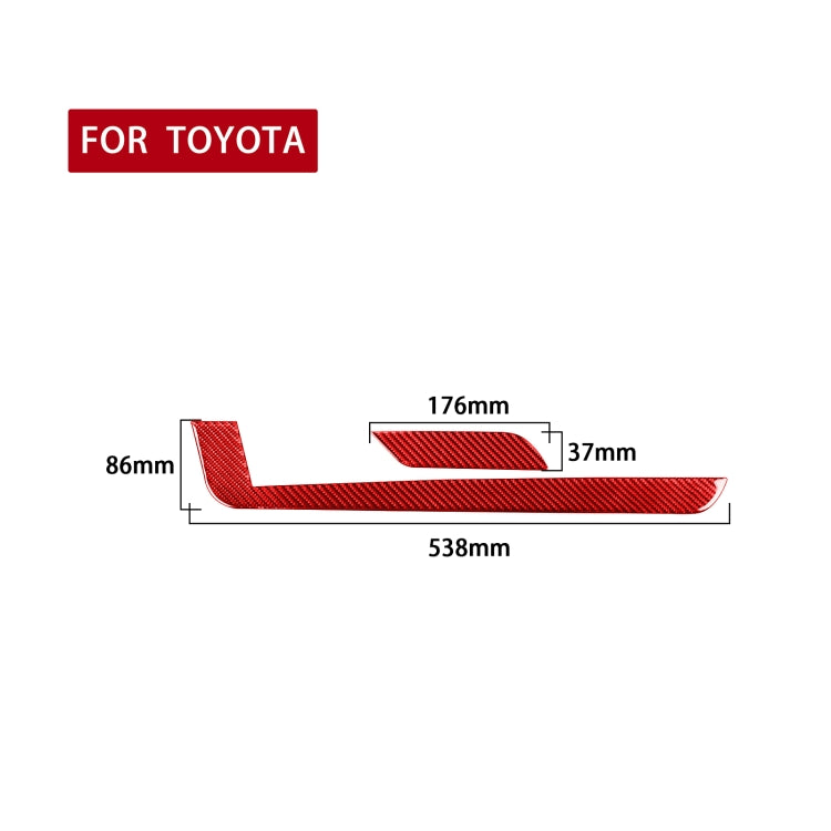 2 PCS / Set Carbon Fiber Car Central Control Gear Side Trim Decorative Sticker for Toyota Tundra 2014-2018,Left and Right Drive Universal (Red) by buy2fix